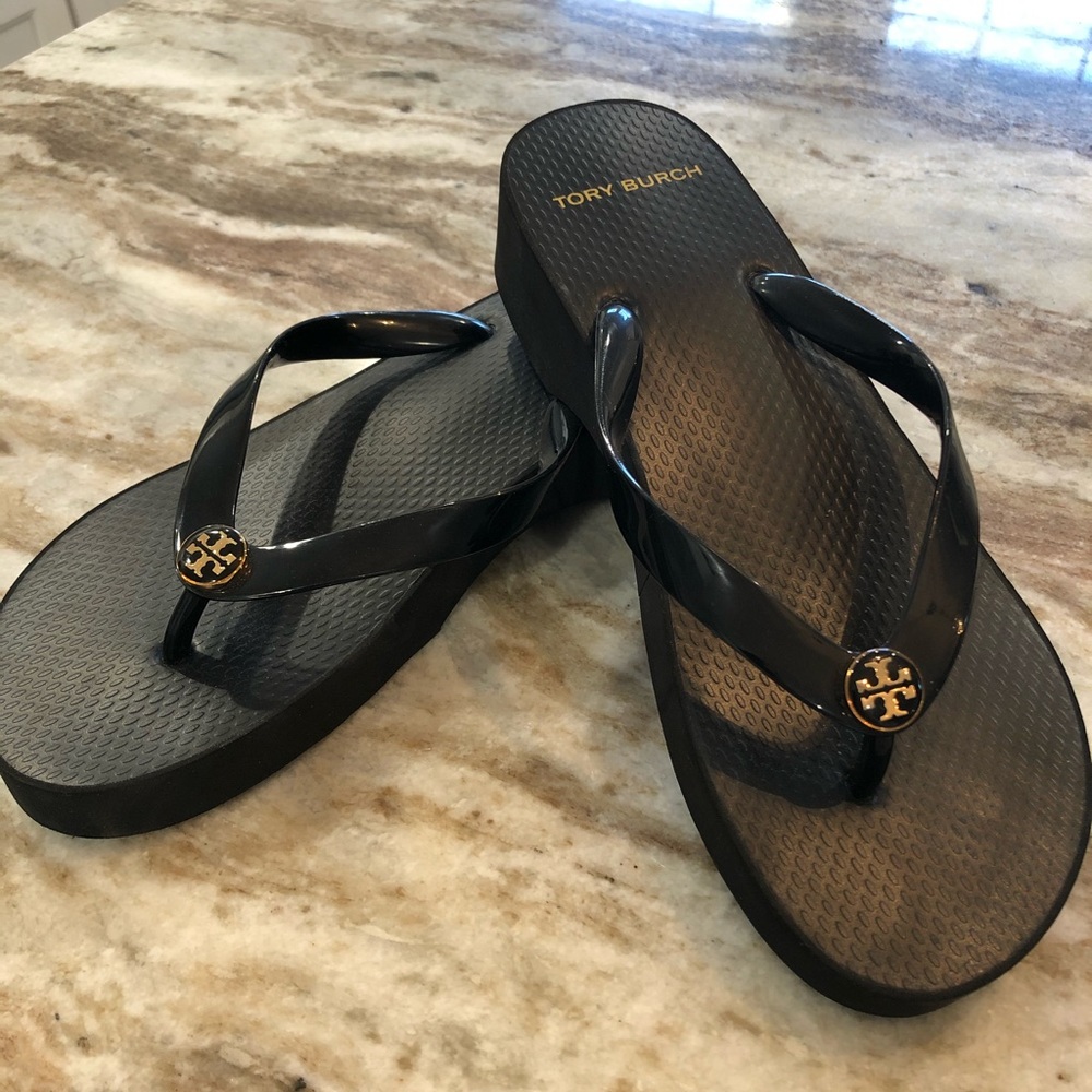 Tory Burch black flip flops size 7